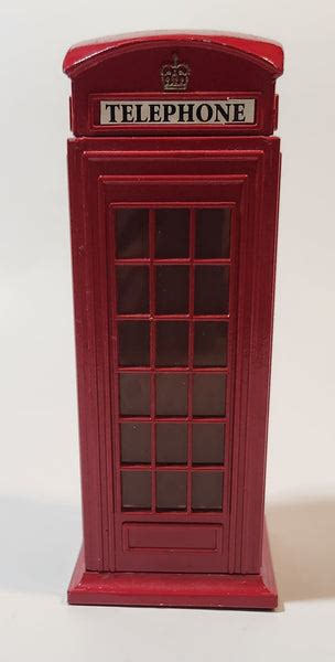 metal telephone booth coin box|TC 8689 Red Metal Phone Box Telephone Booth Coin Bank.